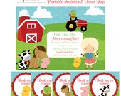 Girl Farm Barnyard Theme Birthday -Personalized Printable File Il_170x135