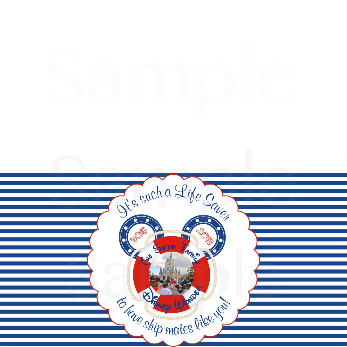 Nautical Mickey /Disney Theme Treat Bag Toppers- Printable DIY File (2 Designs) Il_170x135