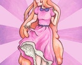 8.5 x 11" Princess Bubblegum from Adventure Time watercolor print