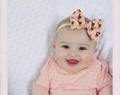 Pink deer fabric felt bow headband baby-toddler-child