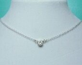 The "Alla" - 5mm Bezel Set Moissanite Solitaire Tiffany-Inspired Sterling Silver Pendant