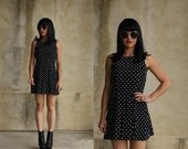 90s Polka Dot MINI DRESS. Grunge