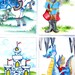 Camelot, Prince Collection set of four, original 3-D personalized children's art watercolor
