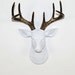 Faux Taxidermied - The MINI Lydia- White W/ Bronze Metallic Antlers Resin Deer Head- Stag Resin White Faux Taxidermy- Chic & Trendy