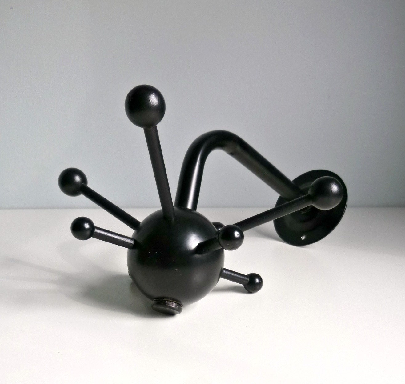 Mid Century Modern Coat Rack - Atomic, Sputnik - Black - Hanging Hook - Osvaldo Borsani, Italy - Mad Men, 1960's Home Decor, Office, Tidy