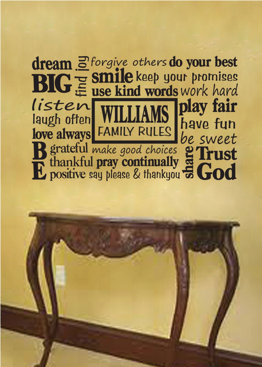 Family Rules Subway Art-VInyl Subway Art Rules Sign-Personalized Family Rules-22" x 36"