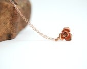 Ipolani necklace - Pink rose necklace, delicate rose gold necklace, flower charm necklace, girlfriend gift, mother's day gift, maui, hawaii