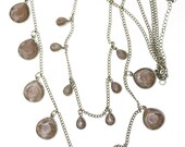 Vintage Wonderful brass Necklace, jewelry necklace beaded, creamy brown Necklace