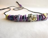 Purple necklace - polymer clay  - Wearable art