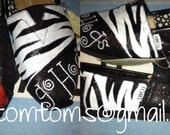 Arkansas Razorbacks Custom TOMS on Black Glitter with Zebra Print