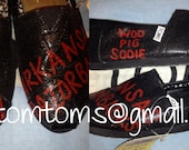 Arkansas Razorbacks All Red Custom TOMS on Black Glitter