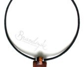 COLORS OF AFRICA - Original Handmade Wooden Necklace - ebony, oak and rose wood with aluminum  elements, 3mm cord wrapped with rope wax