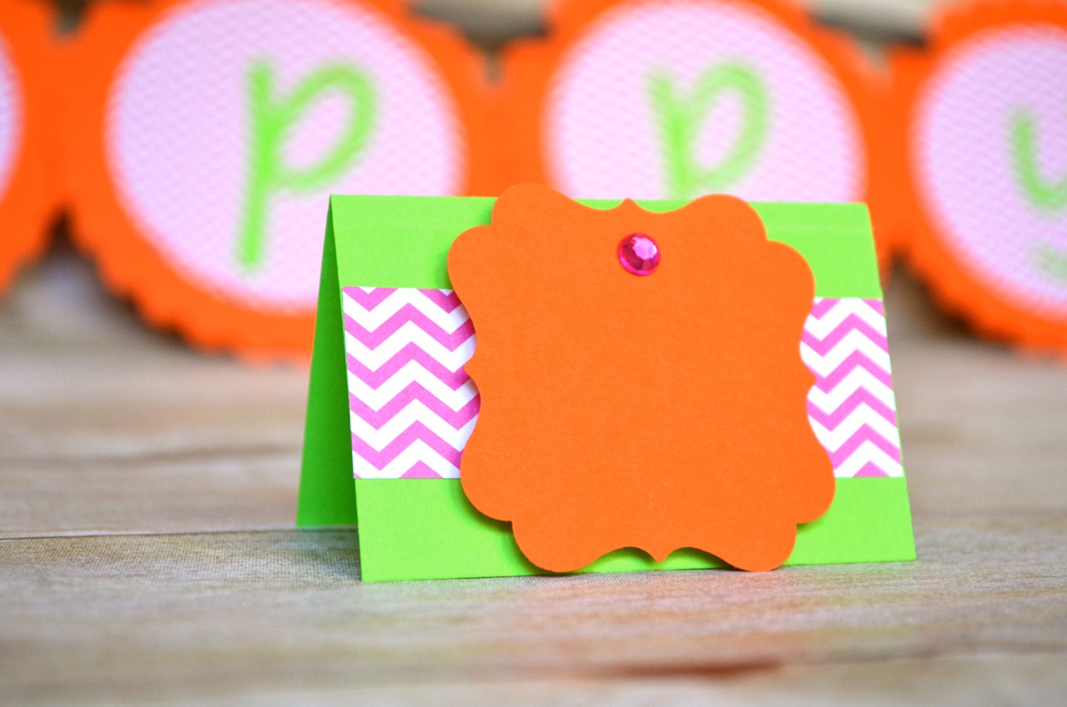 Chevron Party Food Tents - Personalize Your Party