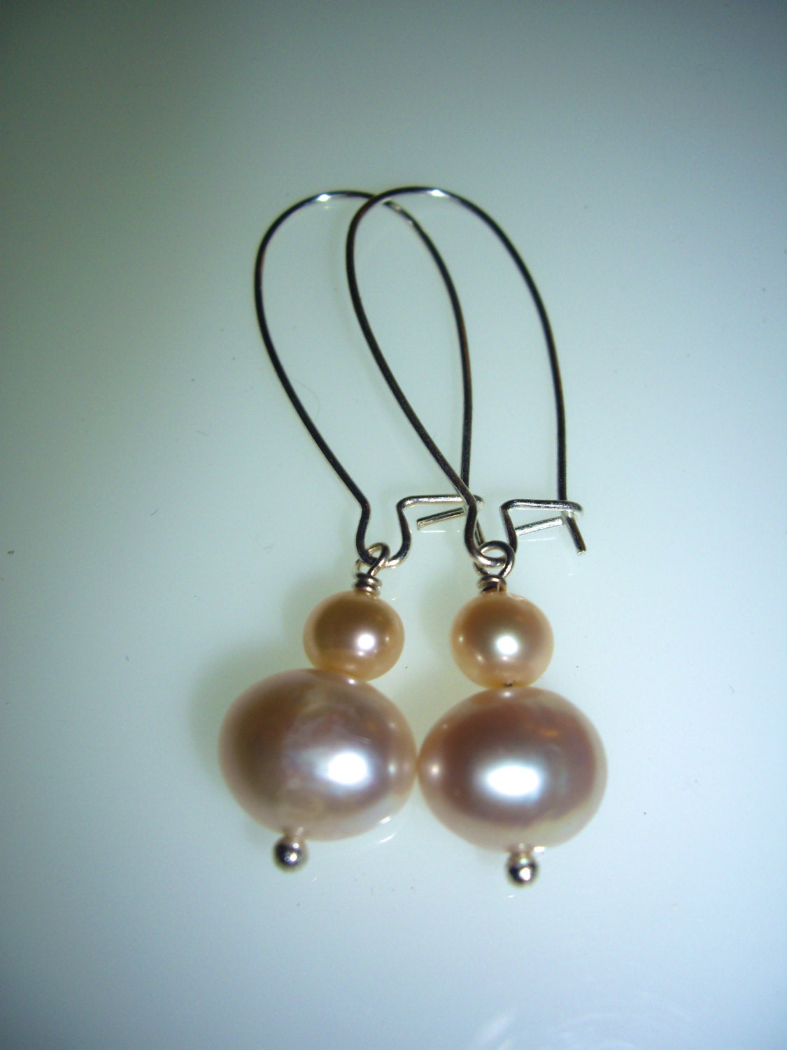 Elegant Peaches and Cream Fresh Water Pearl Earrings