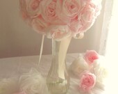 Bouquet "Lizzy's dream" with paper flowers and satin ribbon Bride bridesmaid, wedding centerpiece decoration shabby chic beach. Handmade