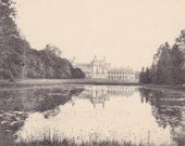 CHATEAU DE CHANTILLY, France - View In the Park, Vintage Black & White Postcard, 1910s