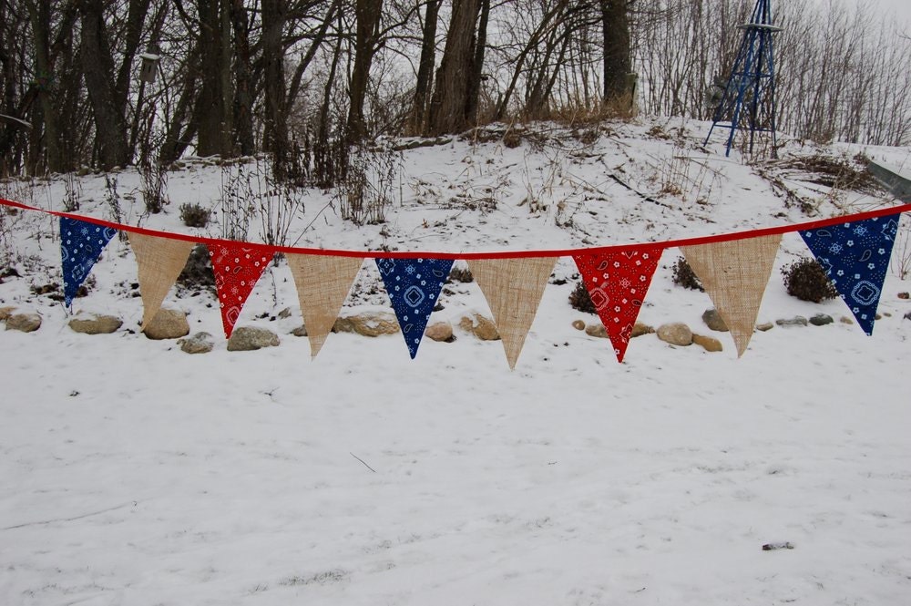 Cowboy Bandanna and Burlap Banner