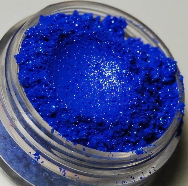 Jayhawk - Blue With Red And Silver Glitter - Mineral Eyeshadow