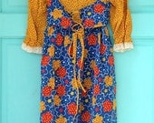 Vintage Cotton Alphabet Flower Power 60s Dress 5-6 Years