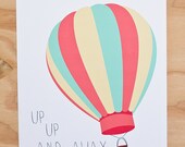 UP UP and Away Hot Air Balloon 9x12 print
