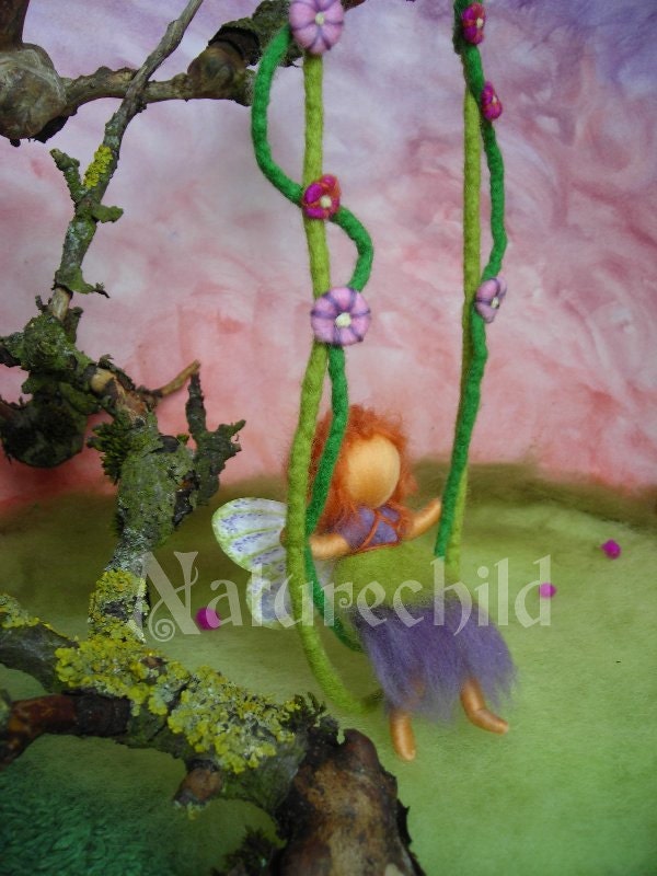 Photographical print "The fairy on the swing" - 10,6 x 8 inches - like Waldorf, by Naturechild