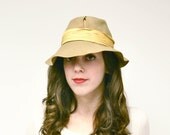 Vintage 1930s Hat: Camel Fedora with Split Crown, Tipster Hat, Bronson