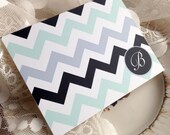 Chevron Monogram Note Cards: CHOOSE YOUR COLORS
