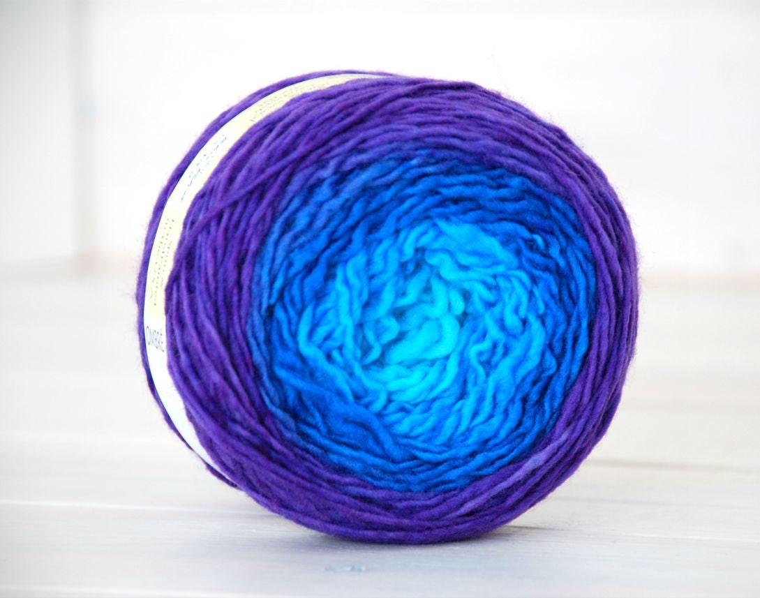 Hand Dyed Gradient Yarn 100 Wool Color Blue by CraftyWoolFelt
