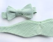 Father'/Son Bow Tie Sets - Green Seersucker