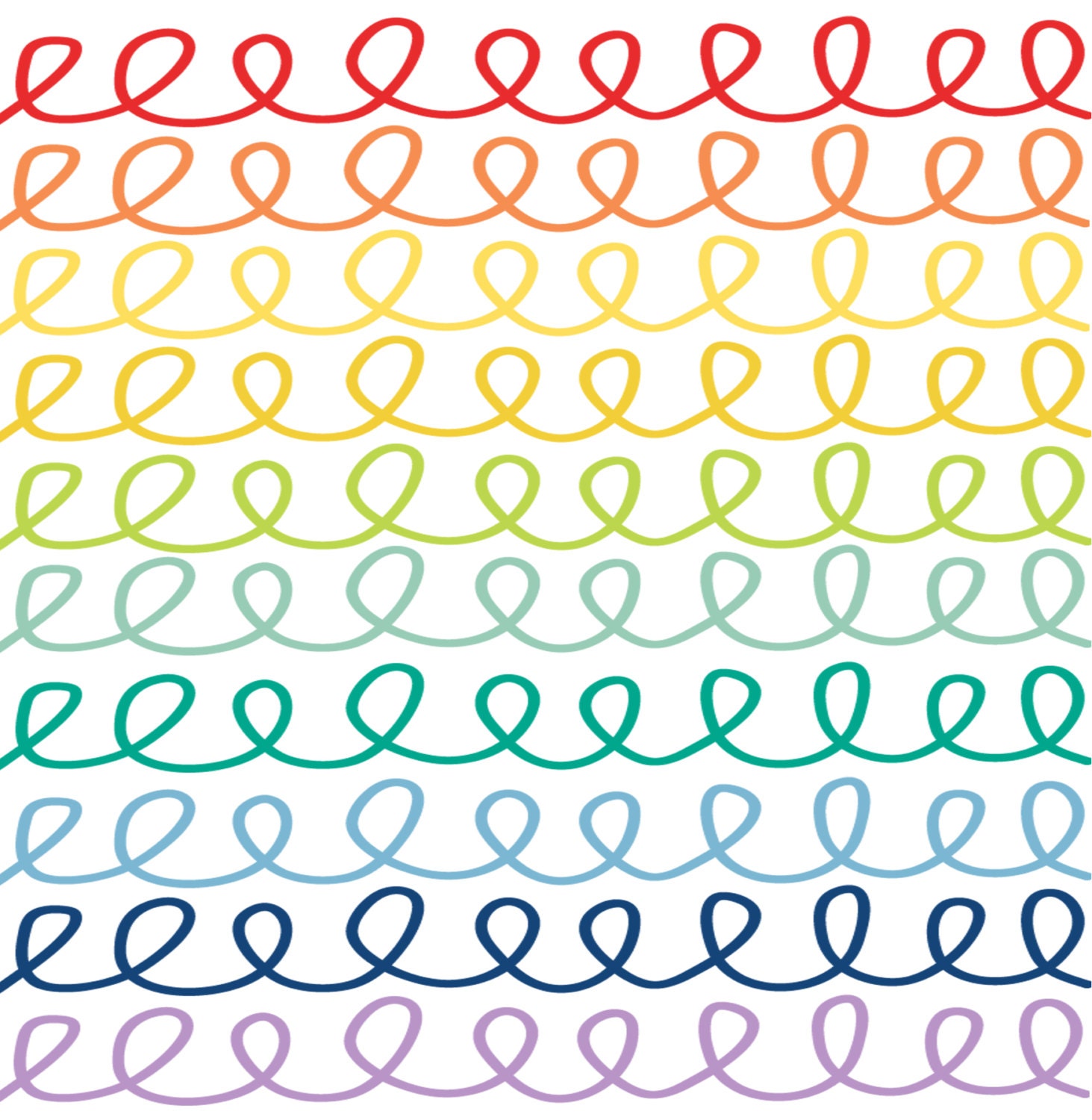 INSTANT DOWNLOAD // Digital Borders Clip Art // Rainbow Curls // Commercial and Personal Use // Red, Orange, Yellow, Green, Blue Il_170x135