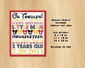 Mickey Mouse  Birthday Party Sign Subway Art Disney Clubhouse DIY