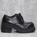 Vtg 90s Black Lace Up Chunky Heel Grunge Platform Shoes 8