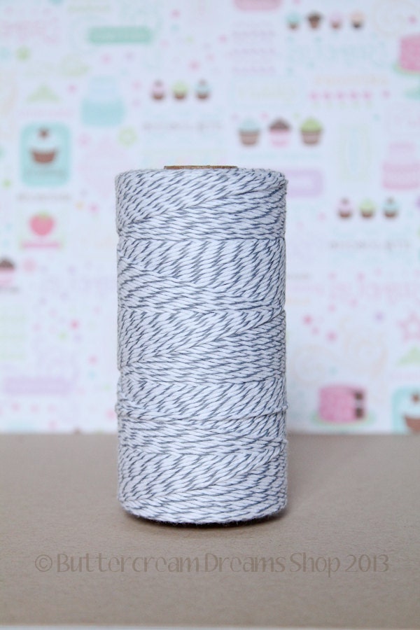 Bakers Twine - Grey / Gray - 5 Yards - 4 Ply Gray Cotton Bakers Twine for Scrapbooking Giftwrapping Cardmaking Il_570xn