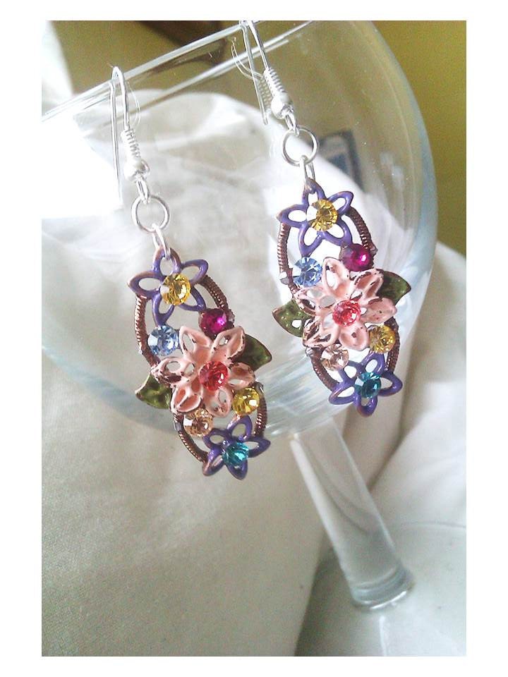 Upcycled Vintage Flower Earrings