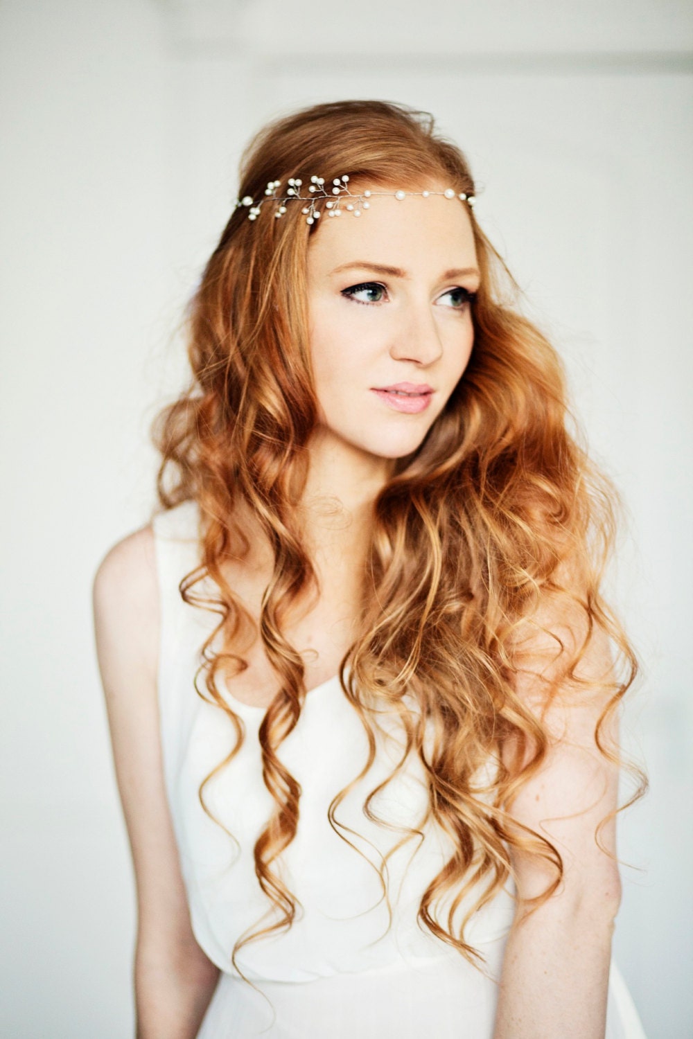 Pearl Halo, Wedding Crown, Bridal Headband, Tiara, bridal pearl halo, bridal headpiece,  Vine, Fairy Wedding