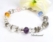 Bridal Party Thank You Gifts, Wedding Party Bracelets, 4 Bridesmaid and 1 Maid of Honor Set -C