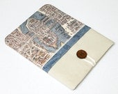 Paris map iPad Sleeve . Galaxy Tab Case . Nexus 10 Cover . Custom Tablet Case