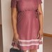 Vintage 60s Oxblood Cranberry Star Tie Waist Shirt Dress M L