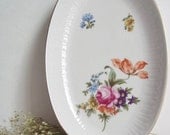 Vintage Collectible Fine Porcelain Platter Germany Housewares Shabby Cottage Farmhouse Home Decor