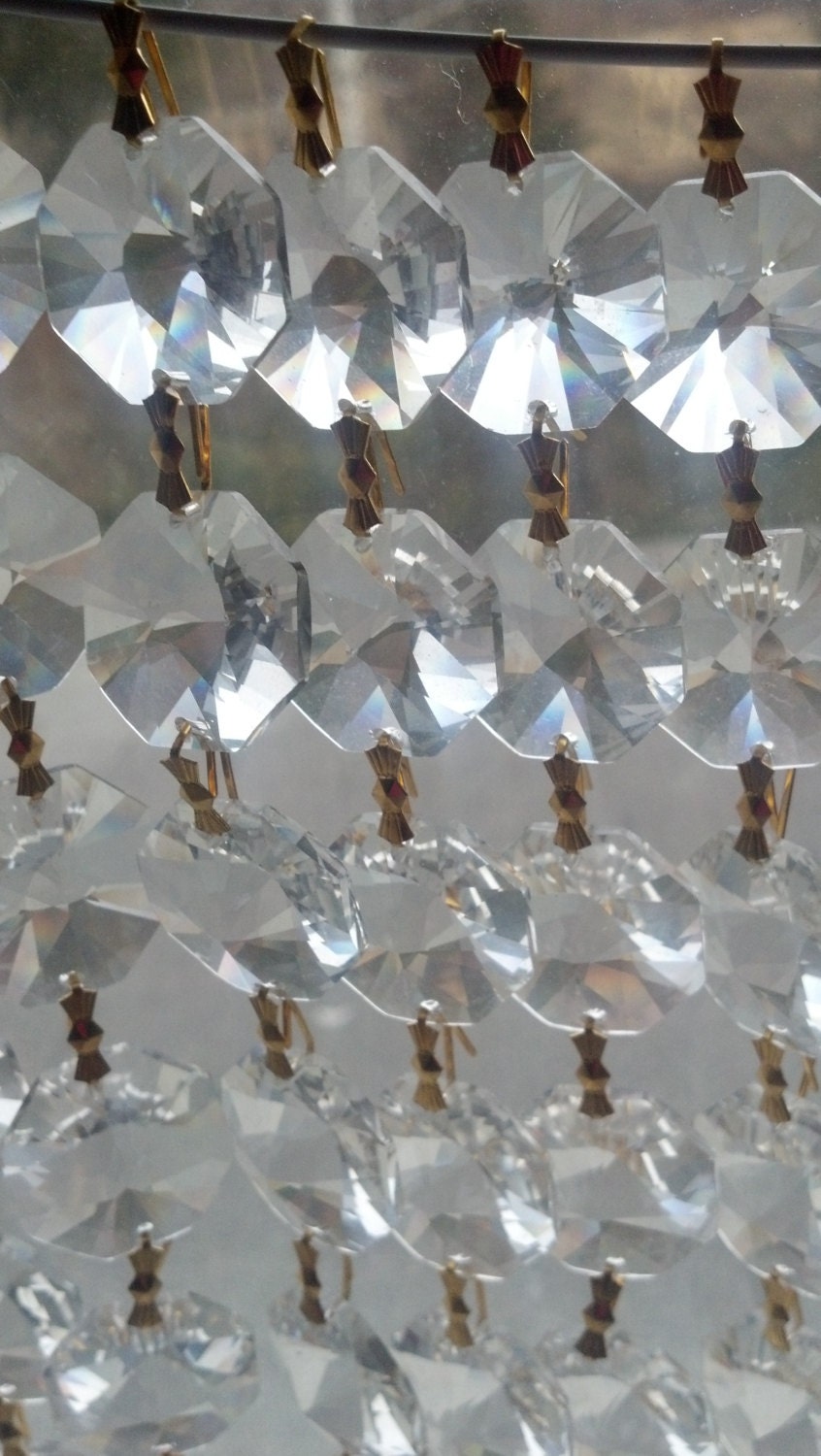 24mm Chandelier Crystal Prisms 9" Strands Shabby Chic Hollywood Regency Vintage Chandelier Crystals