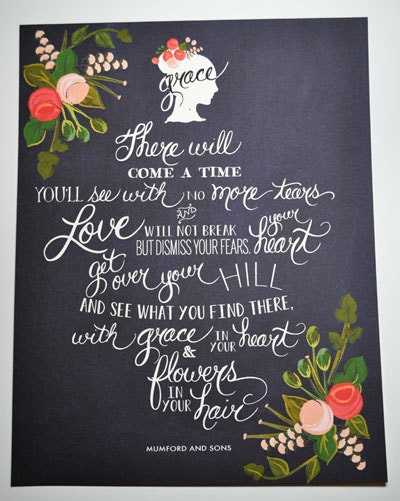 About Love and Grace-Mumford & Sons Quote- 8.5 x 11