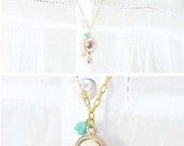 French Mirror Necklace. Quaint Necklace. Vintage Inspired Necklace.