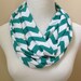 Teal Chevron Jersey Infinity Scarf