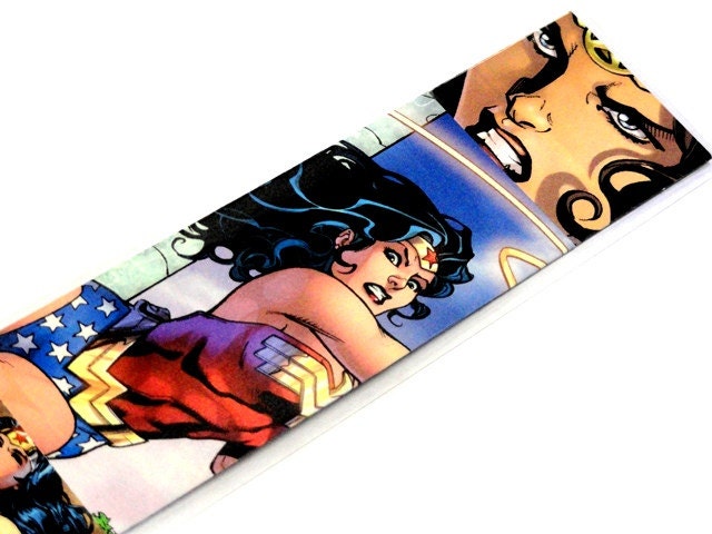 Wonder Woman Diana Bookmark inspired by DC Comics OOAK wondergirl supergirl New 52 Laminated Modern read repurposed warrior father's day