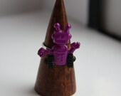 SALE: Purple Robot on Adjustable silver plated ring.  Geek, Nerd, Gamers.