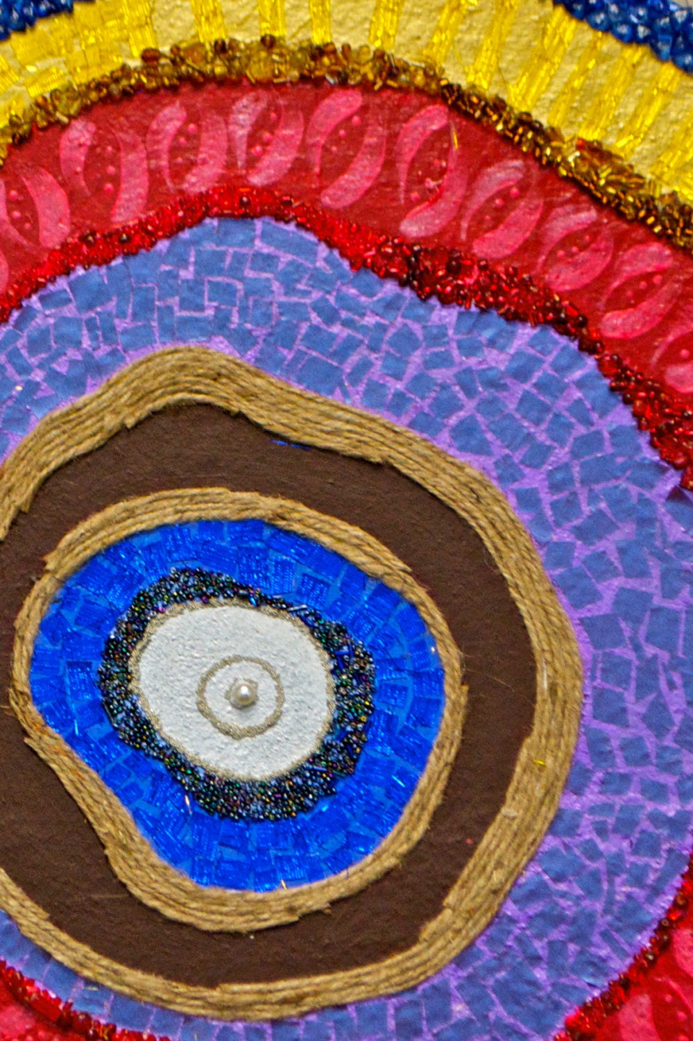 3D Mixed Media Art on Wood, Circular Art, Christian Art, Prophetic Art, Mosiac Art, Colorful Art, Original Art