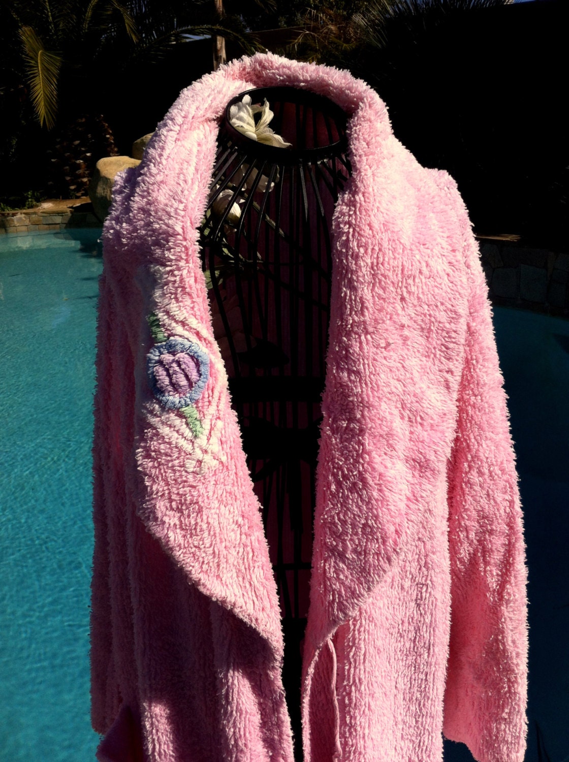Vtg Chenille Pink Fluffy Robe by Canyon Group by LizziesLingerie