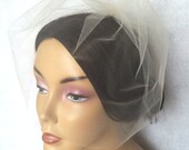 BLUSHER VEIL TULLE Silk 100% Bridal Birdcage Bridal veil Ivory Vintage inspired Wedding veil