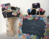 Custom Mini-Chalkboard Wedding Table Name Cards, Escort Cards, Table Numbers