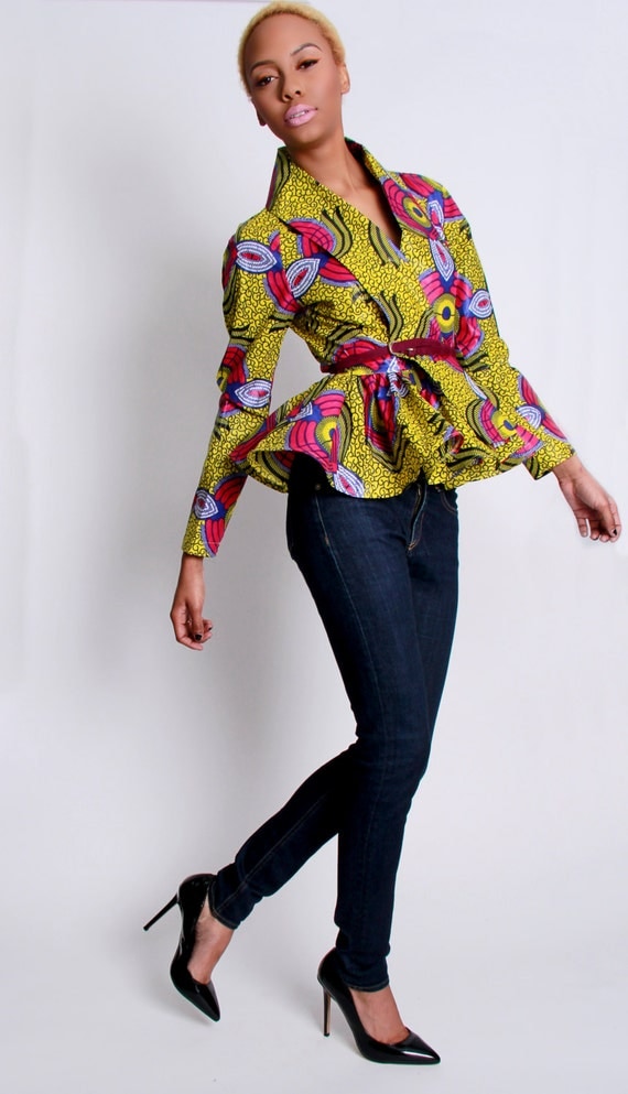 NEW The Patricia- African Print 100% Holland Wax Cotton Wrap Cardigan Jacket